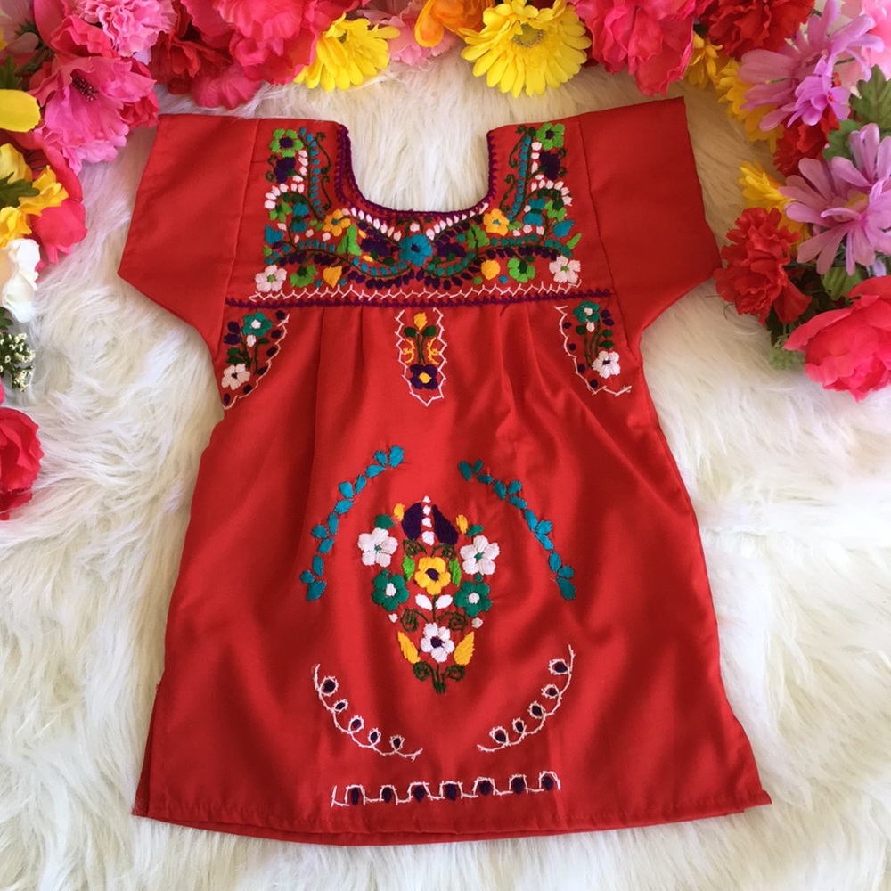 Size 1 year old baby girl dress hand embroidered